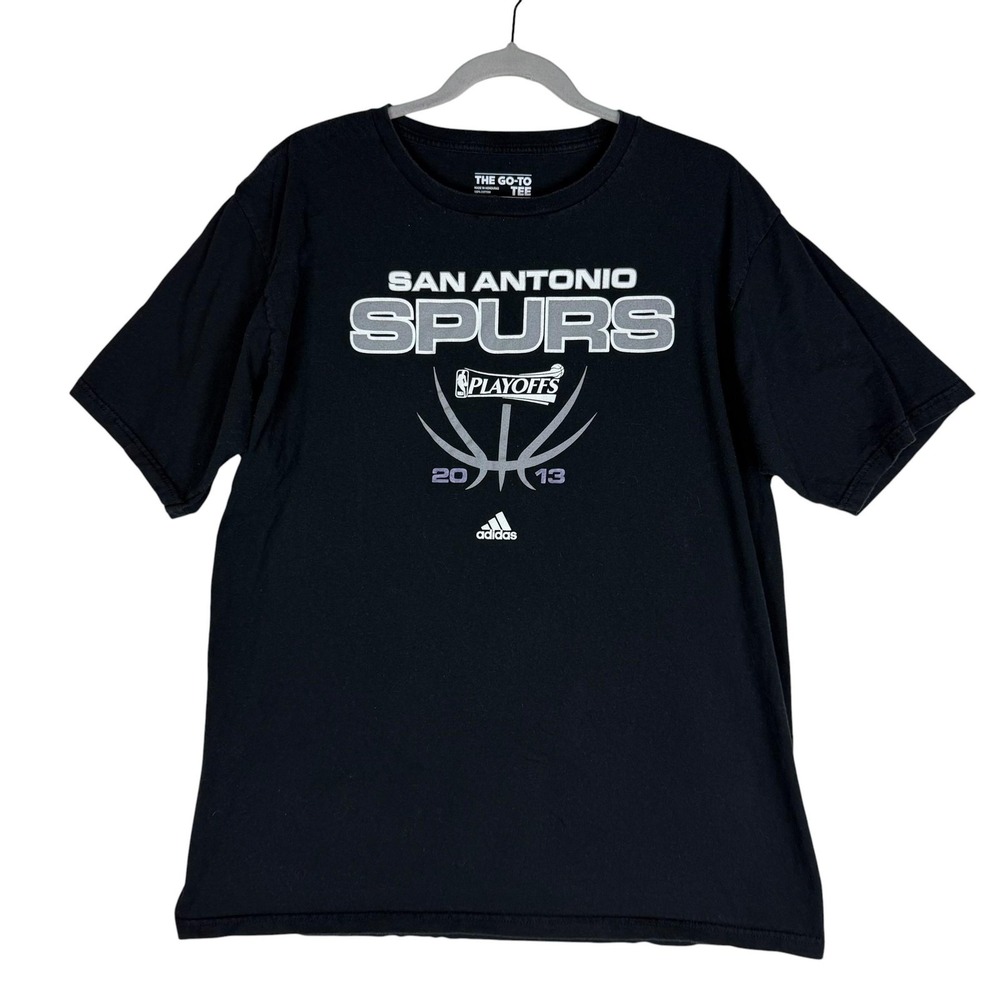 San Antonio Spurs Shirt Mens XL Black NBA Basketball Adidas 2013 Playoffs Tee